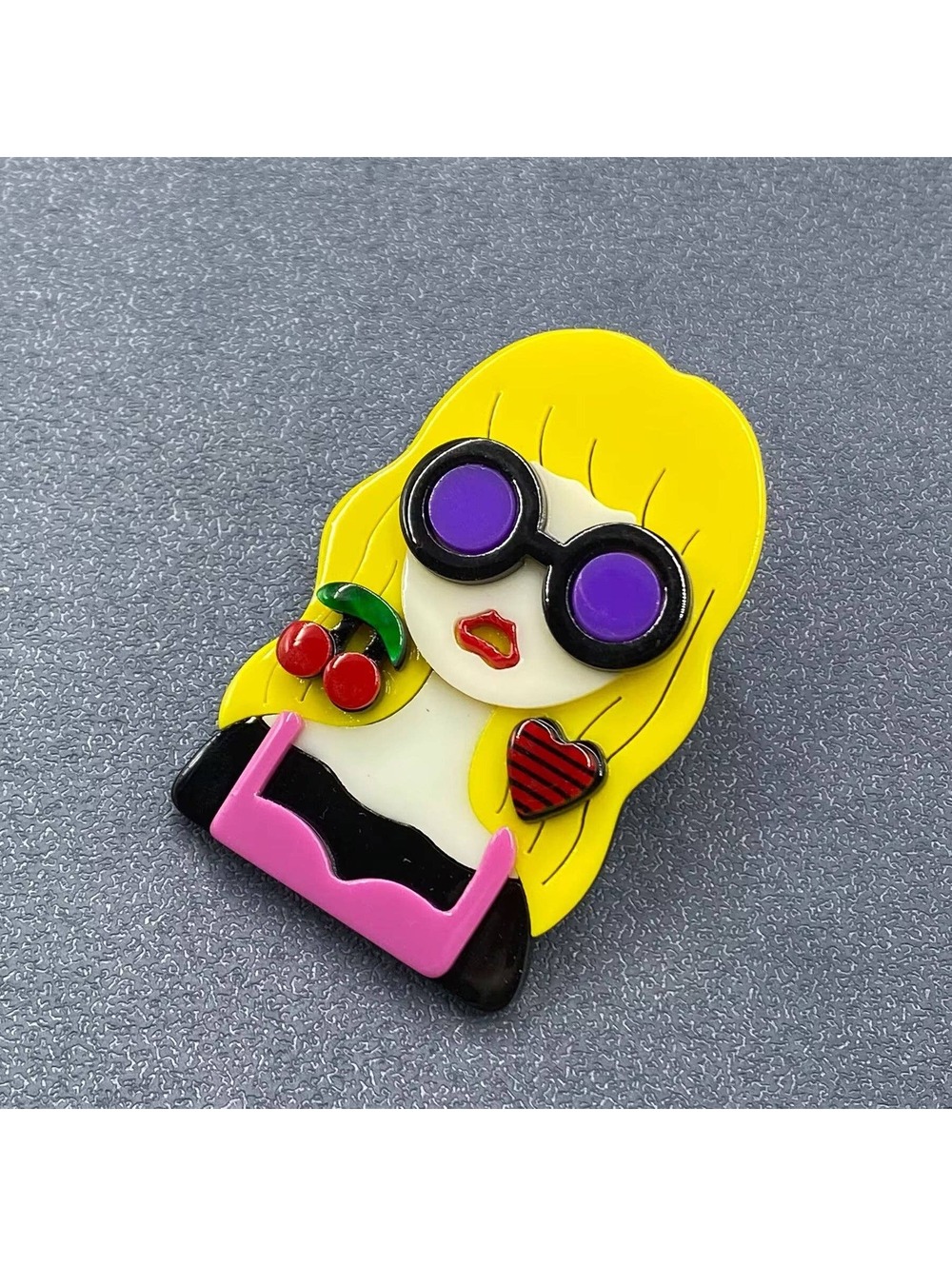Fashion Girl Acrylic Brooch 🦩 - Picture 2 of 4